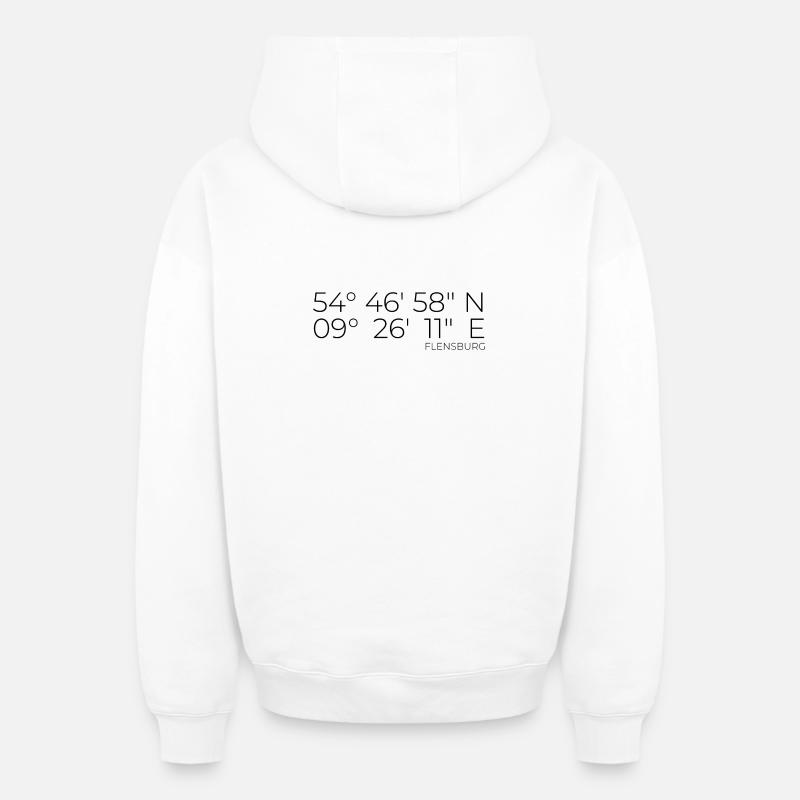Coordonnées Flensburg - Sweat à capuche unisexe zippé oversize épais SPREAD - blanc