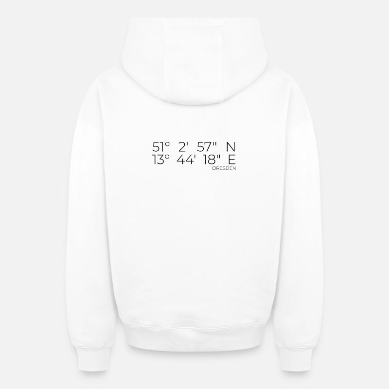 coordonnées Dresde - Sweat à capuche unisexe zippé oversize épais SPREAD - blanc
