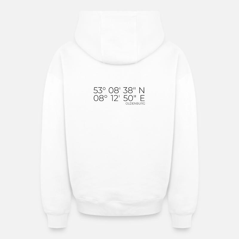 coordonnées Oldenburg - Sweat à capuche unisexe zippé oversize épais SPREAD - blanc