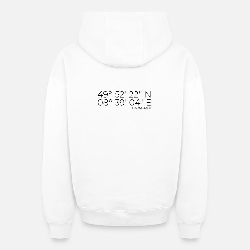 coordonnées Darmstadt - Sweat à capuche unisexe zippé oversize épais SPREAD - blanc
