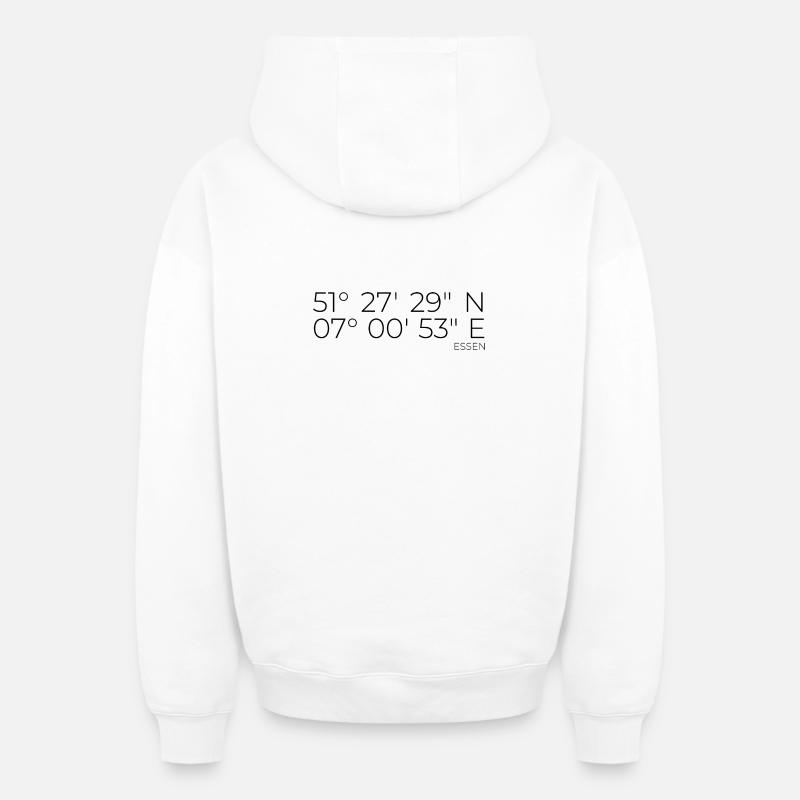 Coordonnées Essen - Sweat à capuche unisexe zippé oversize épais SPREAD - blanc