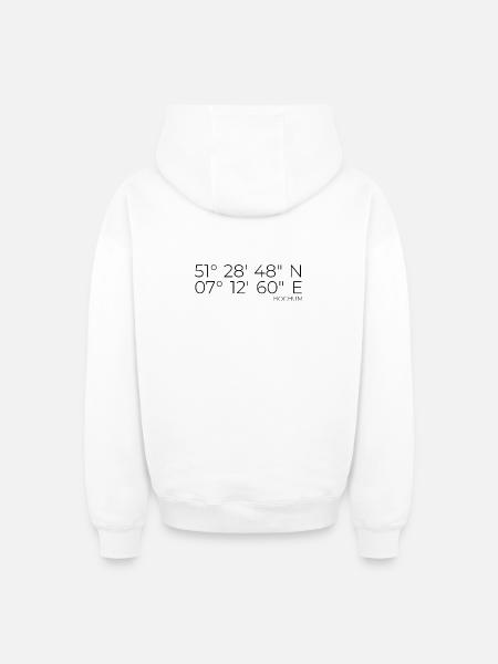 coordinates Bochum - Oversized Heavyweight Unisex Zip Hoodie - white