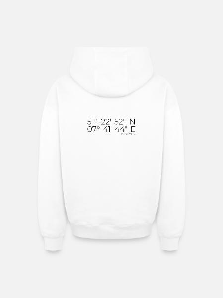 Coordinates Iserlohn - Oversized Heavyweight Unisex Zip Hoodie - white