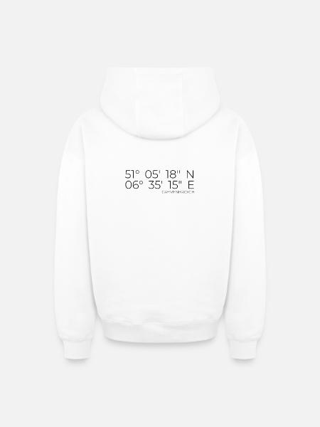 Coordinates Grevenbroich - Oversized Heavyweight Unisex Zip Hoodie - white