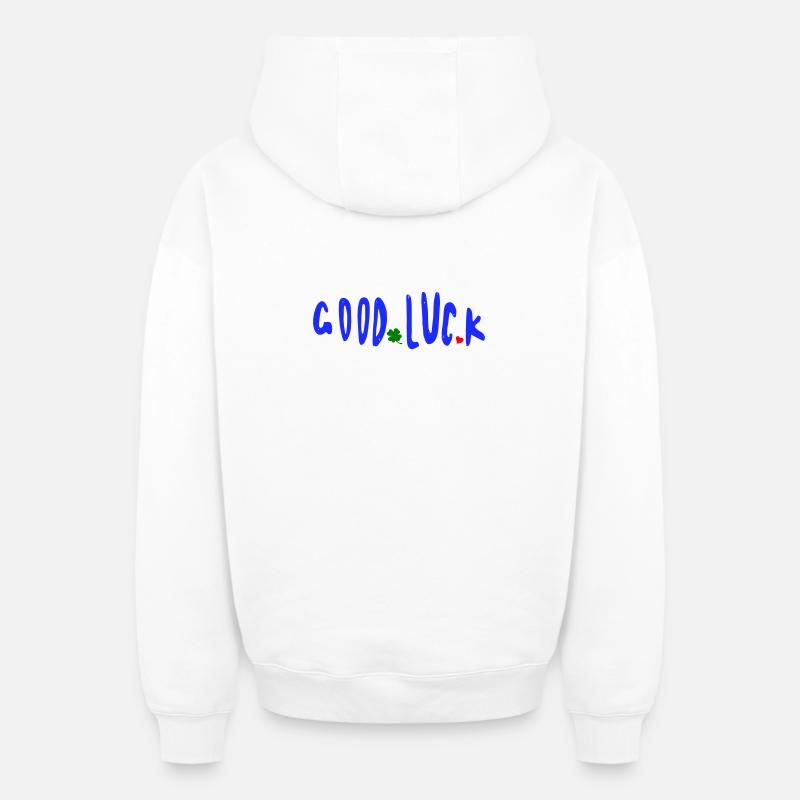 Bonne chance - Sweat à capuche unisexe zippé oversize épais SPREAD - blanc