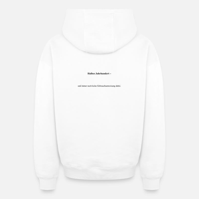 Un demi-siècle de typographie - Sweat à capuche unisexe zippé oversize épais SPREAD - blanc