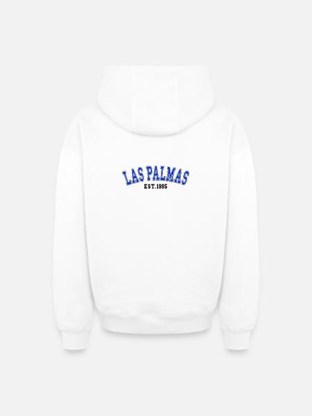 Las Palmas Est. 1995 - Oversized Heavyweight Unisex Zip Hoodie - white