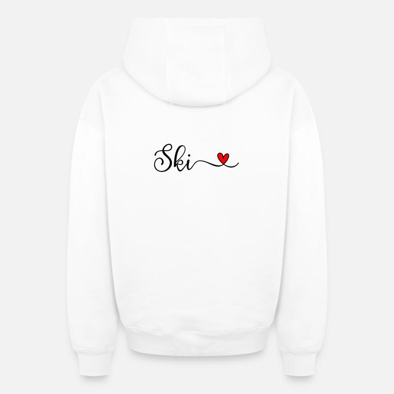 Ski - Sweat à capuche unisexe zippé oversize épais SPREAD - blanc