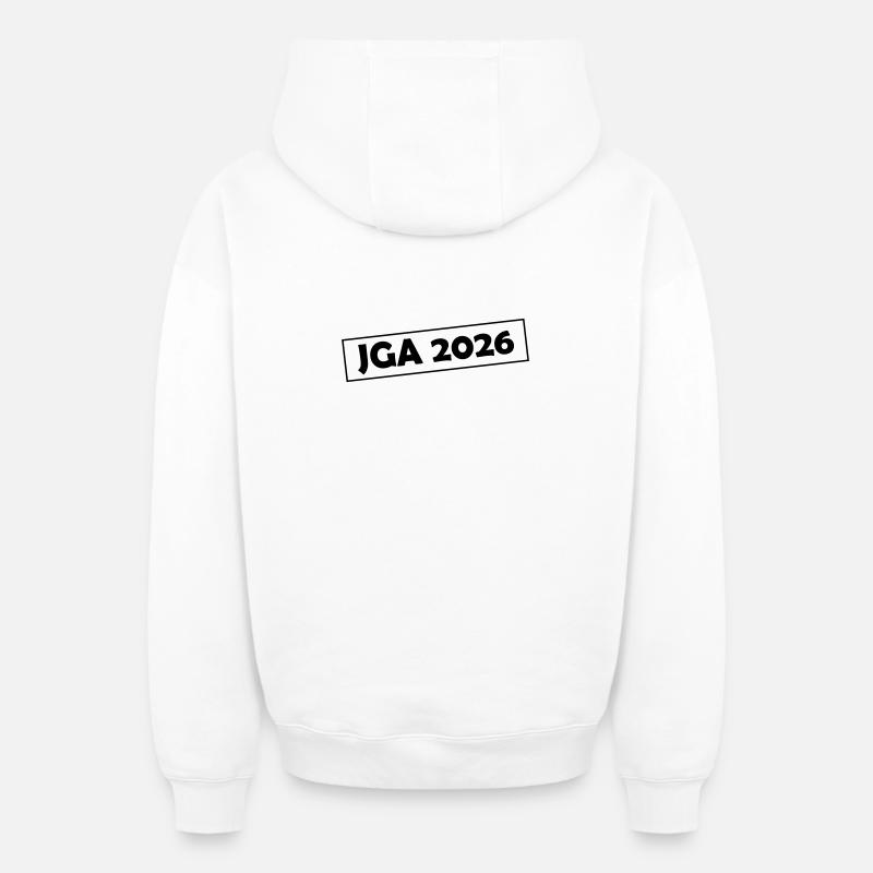 JGA 2026 - Sweat à capuche unisexe zippé oversize épais SPREAD - blanc