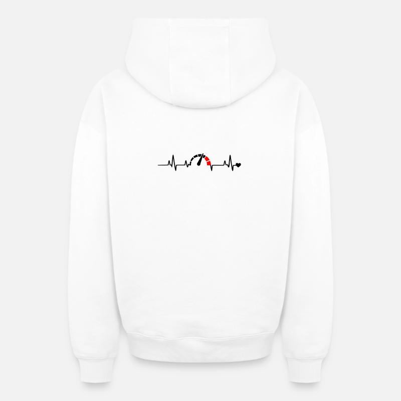 Roter Segmentbogen Logo Muster - Oversized Heavyweight Unisex Zip Hoodie - Weiß