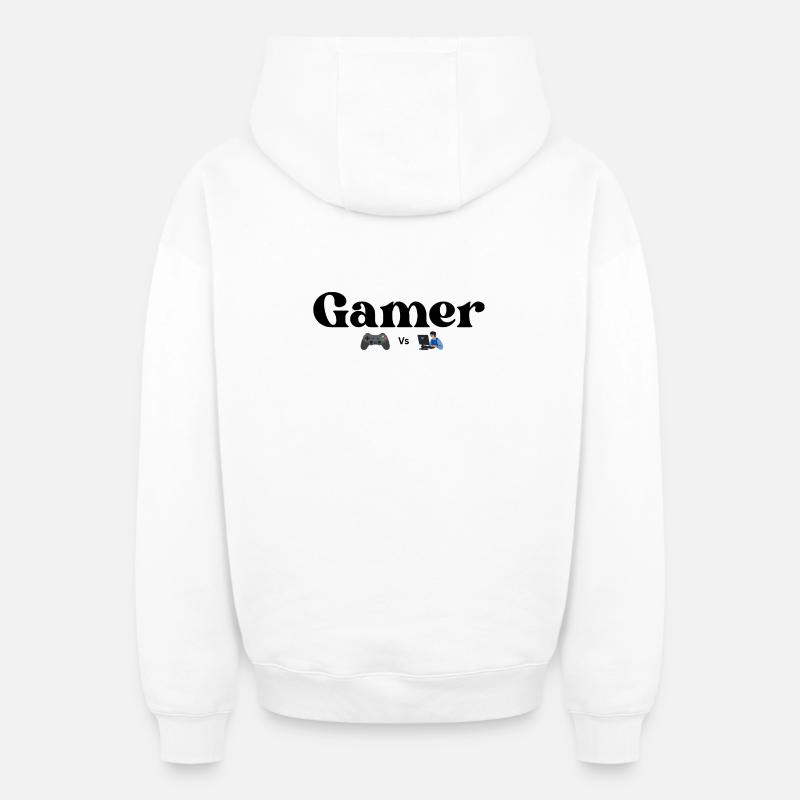 Controller VS PC - Oversized Heavyweight Unisex Zip Hoodie - Weiß