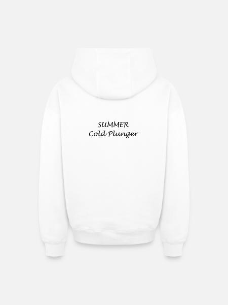 Summer Cold Plunge  - Oversized Heavyweight Unisex Zip Hoodie - white