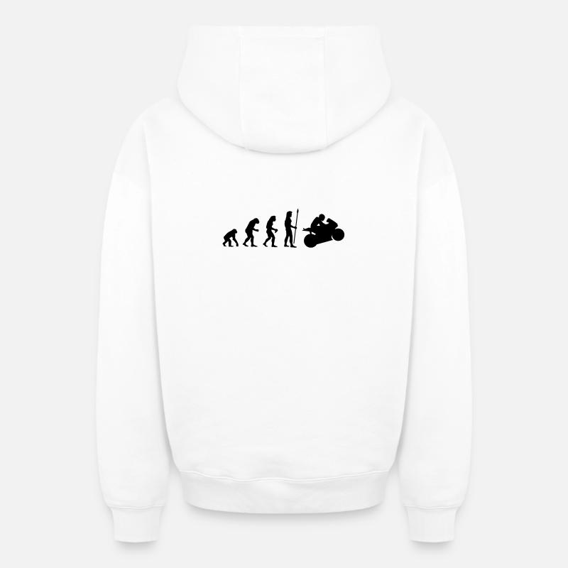 evolution_motorbike1 - Oversized Heavyweight Unisex Zip Hoodie - Weiß