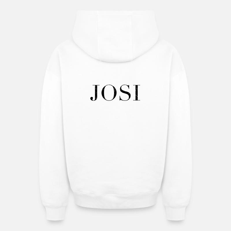 Josi - Sweat à capuche unisexe zippé oversize épais SPREAD - blanc