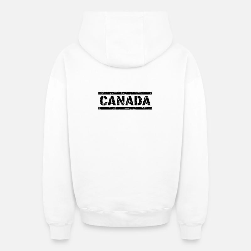 Canada - Sweat à capuche unisexe zippé oversize épais SPREAD - blanc