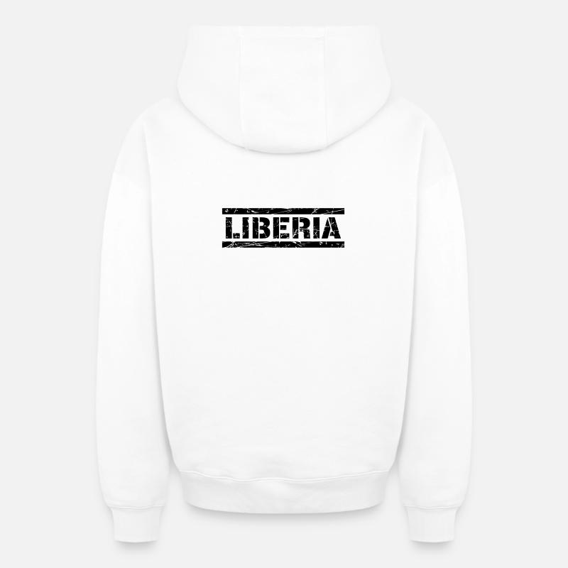 Libéria - Sweat à capuche unisexe zippé oversize épais SPREAD - blanc