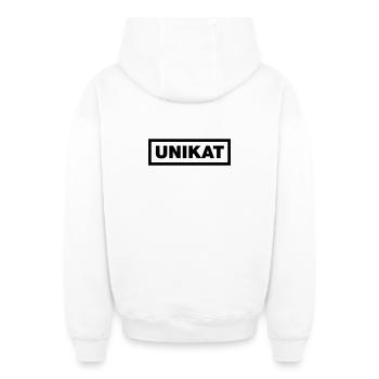 Echtes Unikat - Oversized Heavyweight Unisex Zip Hoodie - Weiß - Hinten - AI Model Male 178 light (178cm)