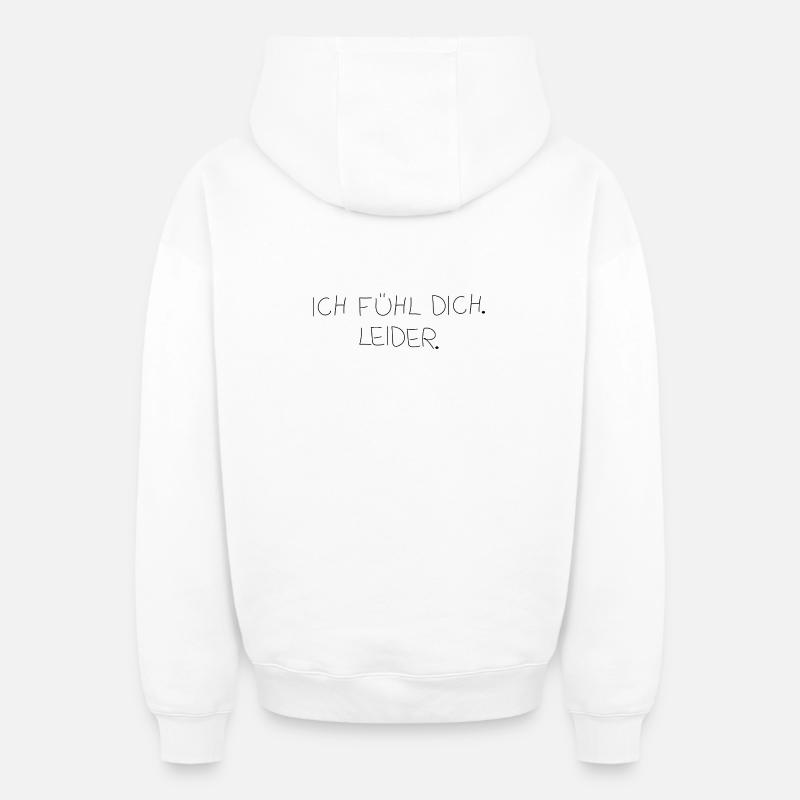 Je te sens - Sweat à capuche unisexe zippé oversize épais SPREAD - blanc