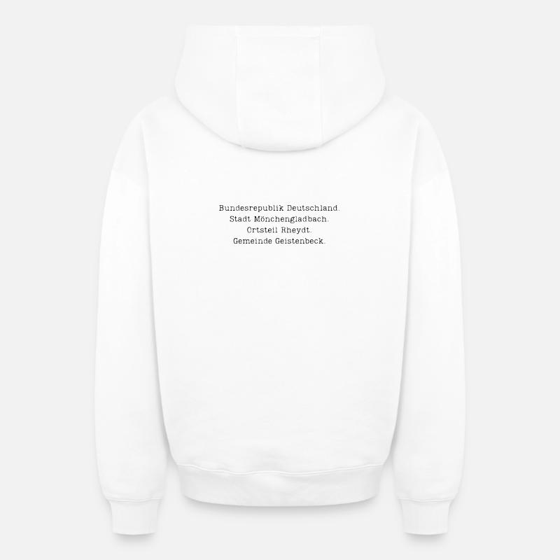 Ville de Mönchengladbach - Sweat à capuche unisexe zippé oversize épais SPREAD - blanc