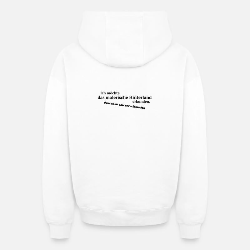 Arrière-pays pittoresque - Sweat à capuche unisexe zippé oversize épais SPREAD - blanc