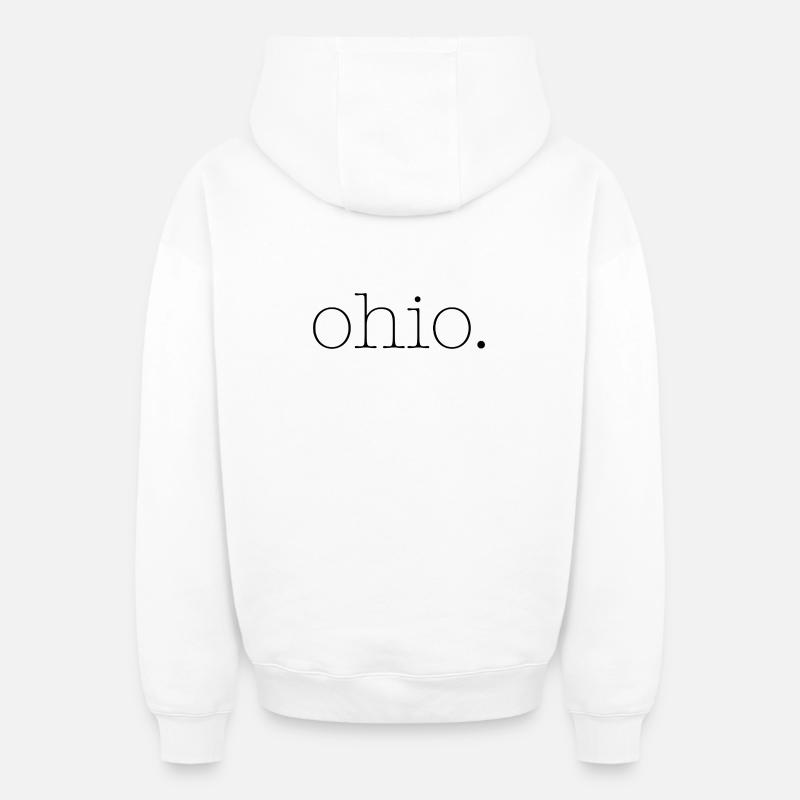 Ohio - Sweat à capuche unisexe zippé oversize épais SPREAD - blanc