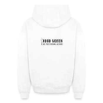 ADHD Women – are multitasking wizards - Oversized Heavyweight Unisex Zip Hoodie - Weiß - Hinten - AI Model Male 178 light (178cm)