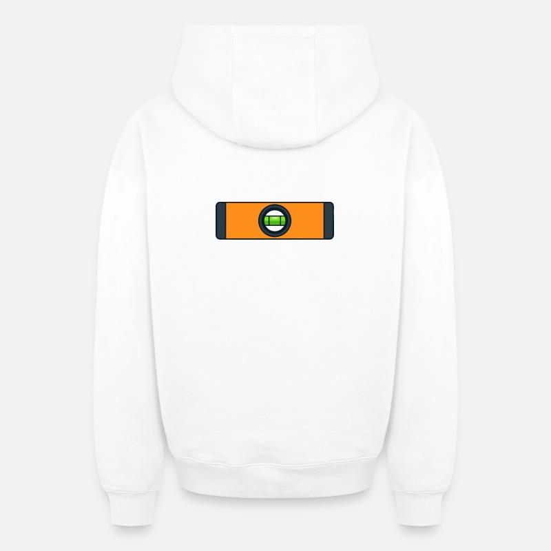 Waterpas - Sweat à capuche unisexe zippé oversize épais SPREAD - blanc