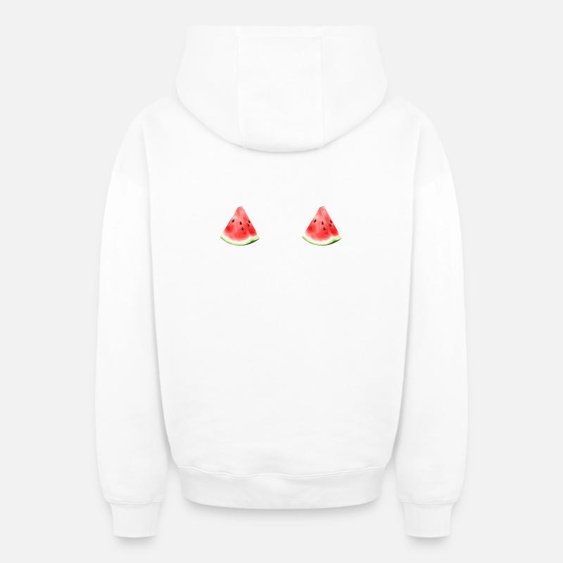 Pastèque pastèque  - Sweat à capuche unisexe zippé oversize épais SPREAD - blanc
