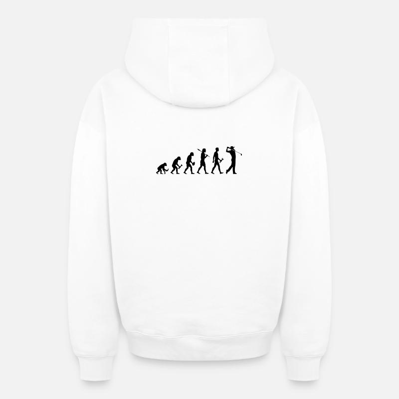 Evolution Golfer Golf - Sweat à capuche unisexe zippé oversize épais SPREAD - blanc