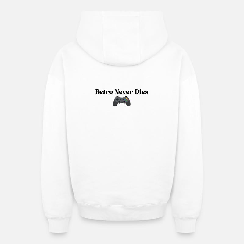 Le rétro ne meurt jamais - Sweat à capuche unisexe zippé oversize épais SPREAD - blanc