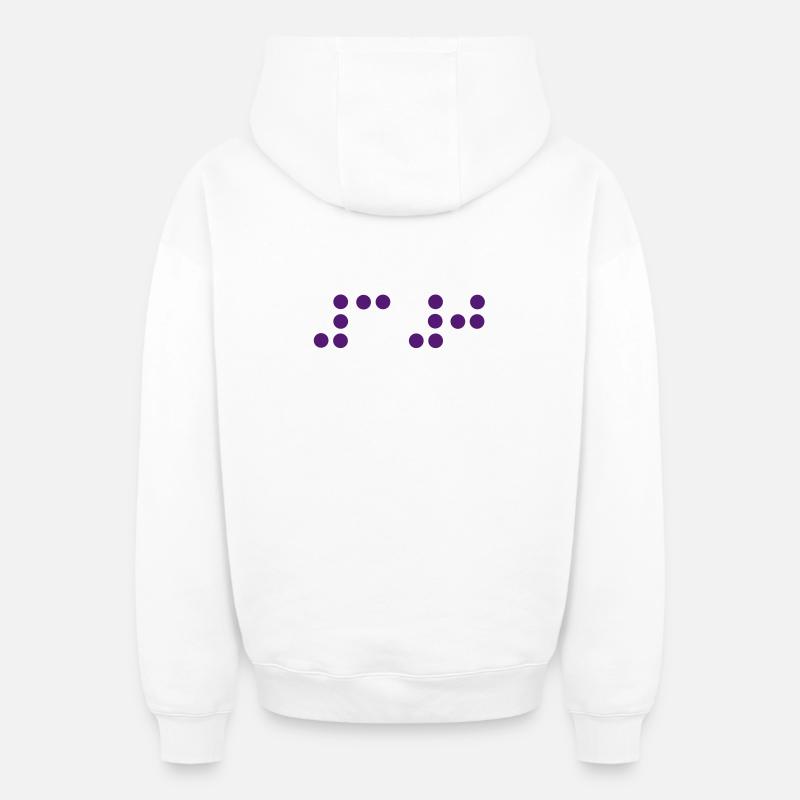 30 - Braille - Sweat à capuche unisexe zippé oversize épais SPREAD - blanc