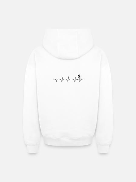 Klettern mit Herzschlag - Oversized Heavyweight Unisex Zip Hoodie - Weiß