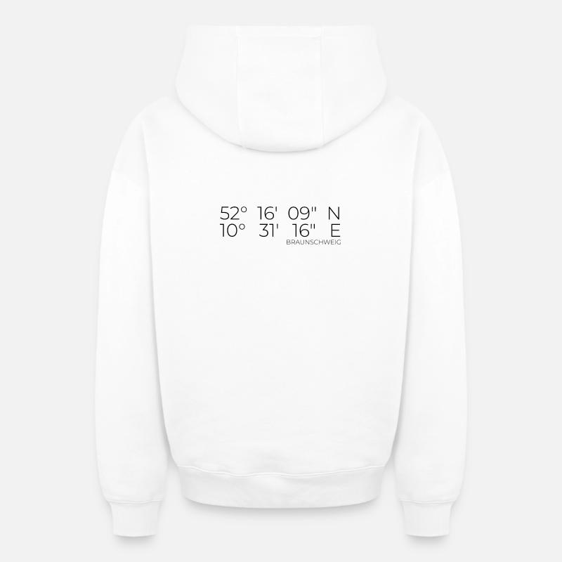 Coordonnées Brunswick - Sweat à capuche unisexe zippé oversize épais SPREAD - blanc