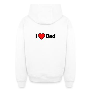 I love Dad - Oversized Heavyweight Unisex Zip Hoodie - Weiß - Hinten - AI Model Male 178 light (178cm)