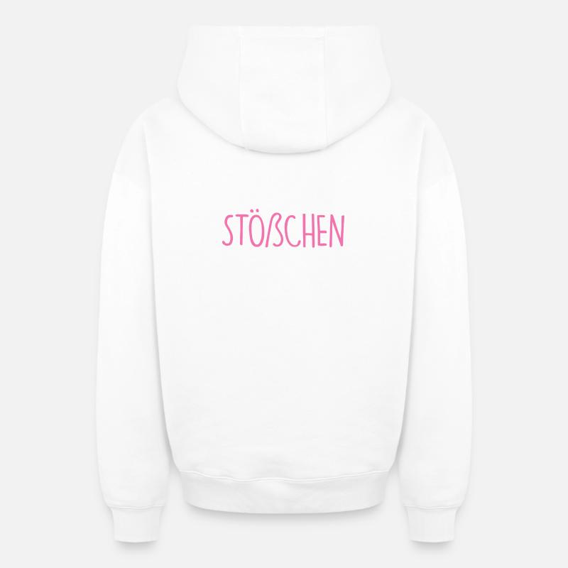 Stößchen - Sweat à capuche unisexe zippé oversize épais SPREAD - blanc