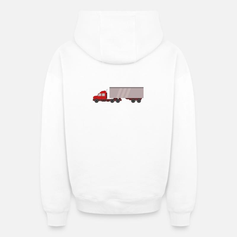 Container-LKW - Oversized Heavyweight Unisex Zip Hoodie - Weiß