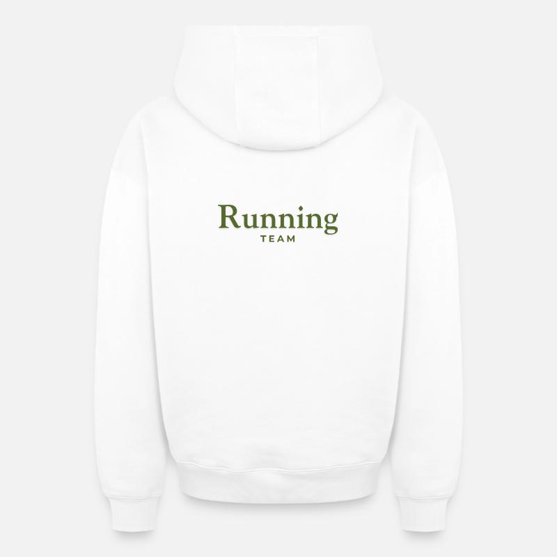 Équipe de course - Sweat à capuche unisexe zippé oversize épais SPREAD - blanc