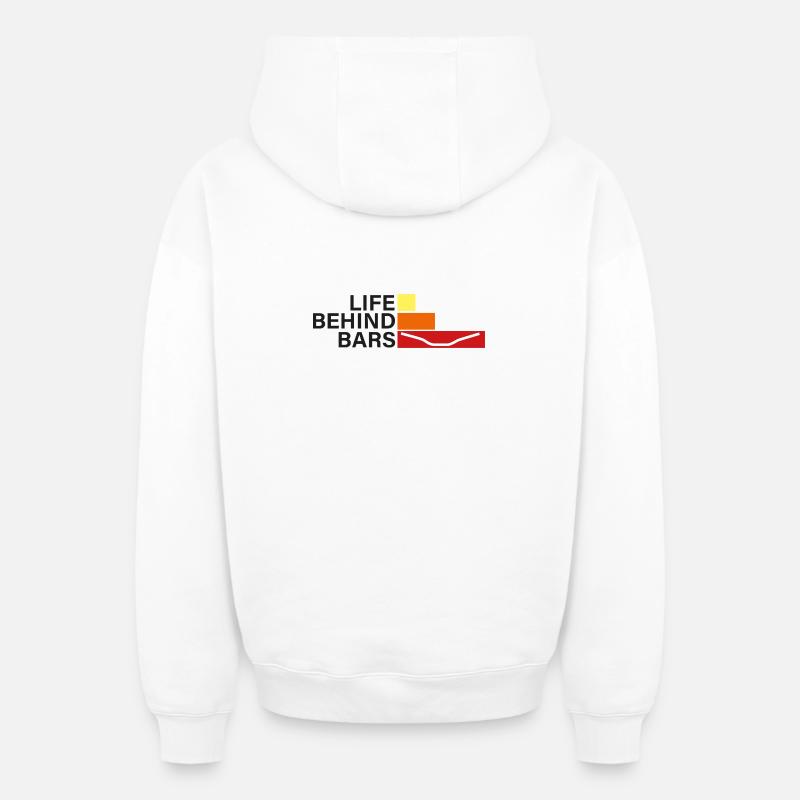LEBEN HINTER GITTERN Leben hinter Hanteln - Oversized Heavyweight Unisex Zip Hoodie - Weiß