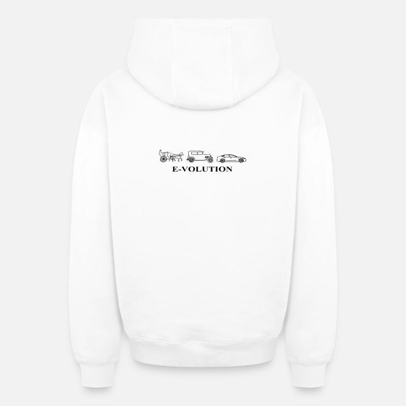E-Volution Auto Evolution - Oversized Heavyweight Unisex Zip Hoodie - Weiß