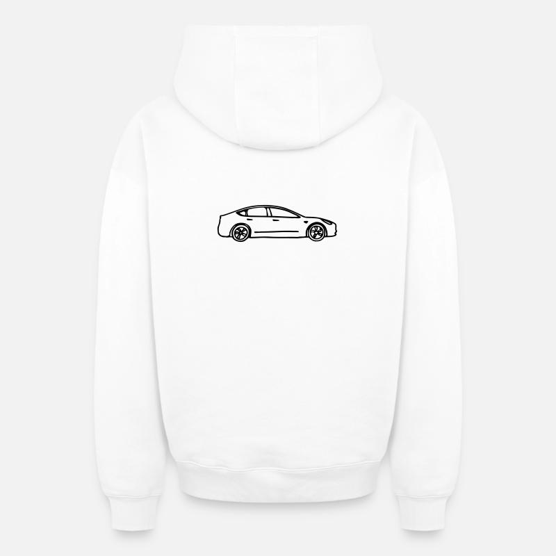 Modèle dessiné 3 - Sweat à capuche unisexe zippé oversize épais SPREAD - blanc