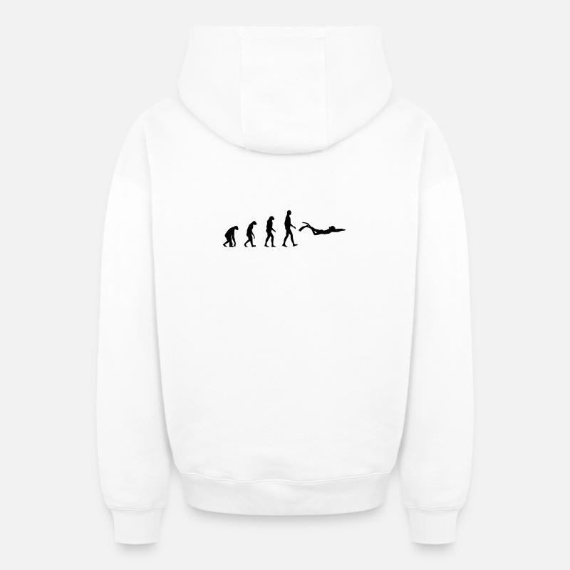 Diving - Oversized Heavyweight Unisex Zip Hoodie - Weiß