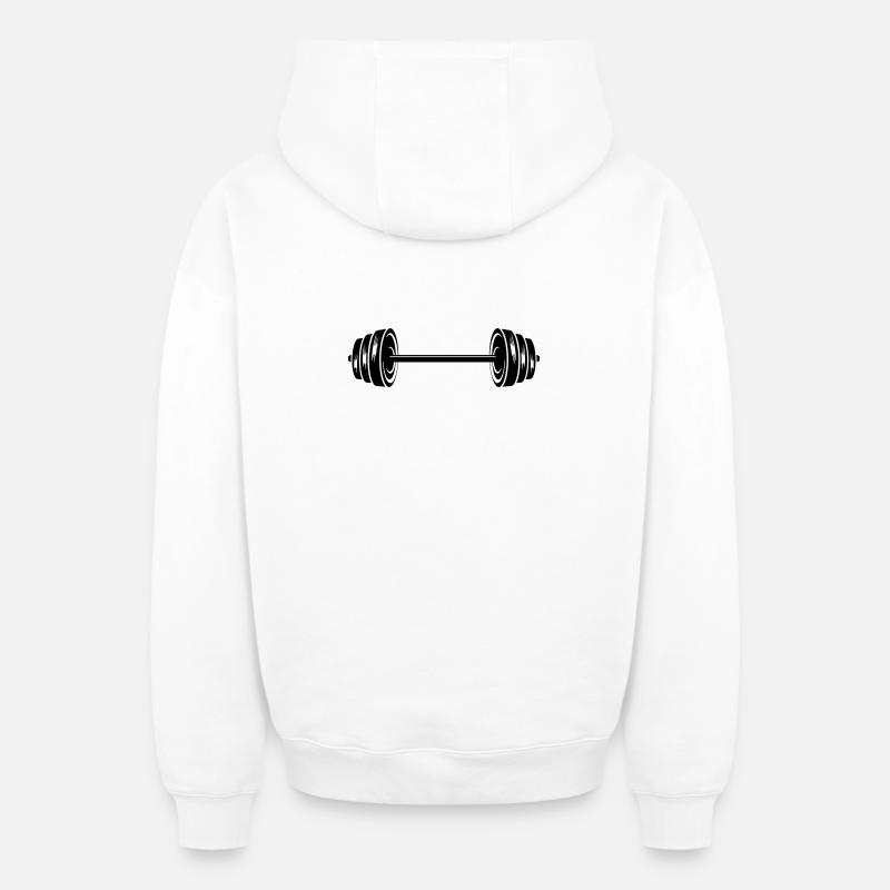 Poids haltères disques haltères haltères - Sweat à capuche unisexe zippé oversize épais SPREAD - blanc