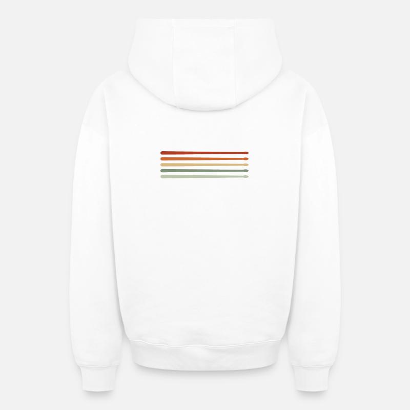 Batterie Pilons Batteur - Sweat à capuche unisexe zippé oversize épais SPREAD - blanc
