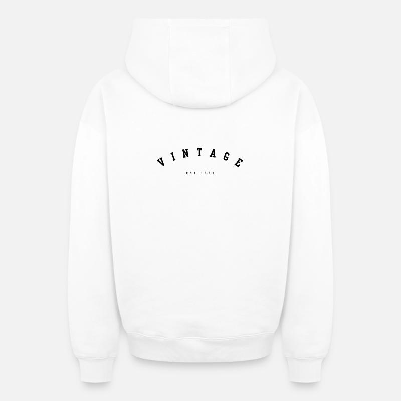 Millésime 1983 - Sweat à capuche unisexe zippé oversize épais SPREAD - blanc