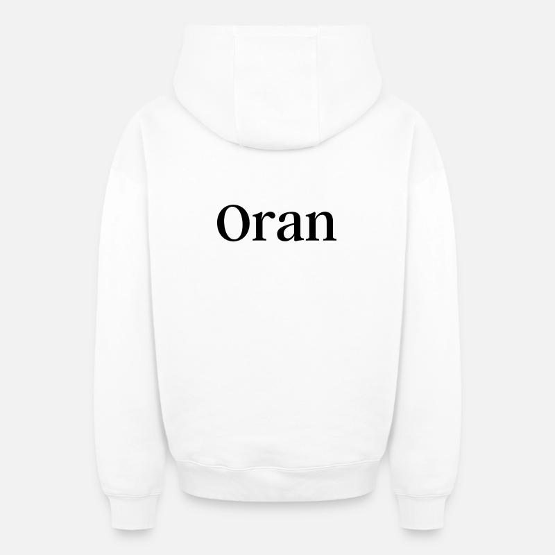 Oran - Sweat à capuche unisexe zippé oversize épais SPREAD - blanc