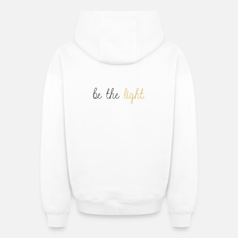 Soyez la lumière ! - Sweat à capuche unisexe zippé oversize épais SPREAD - blanc