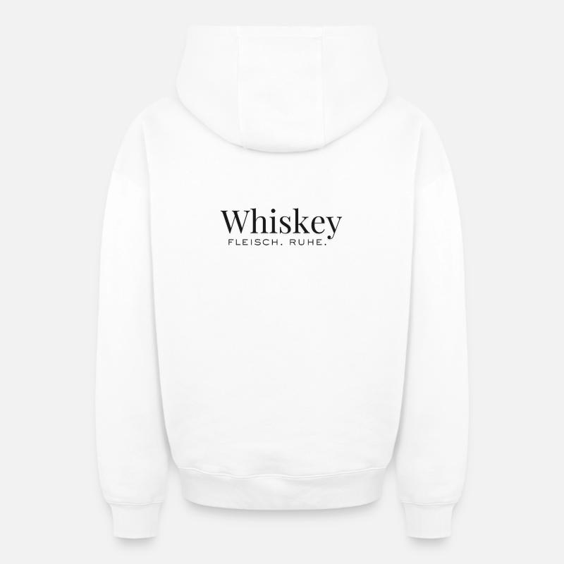 Design rustique du whisky - Sweat à capuche unisexe zippé oversize épais SPREAD - blanc