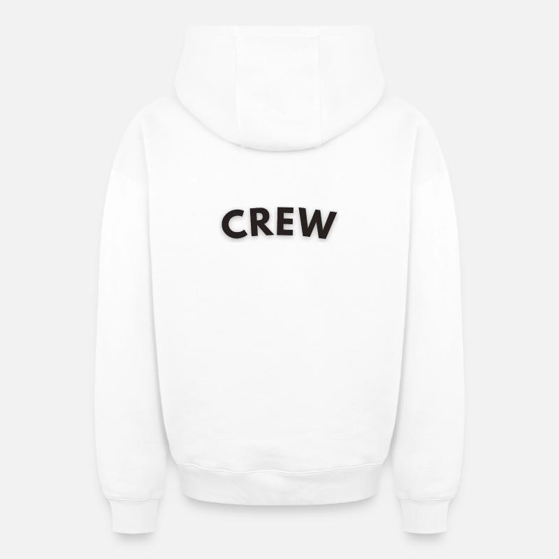 équipage - Sweat à capuche unisexe zippé oversize épais SPREAD - blanc