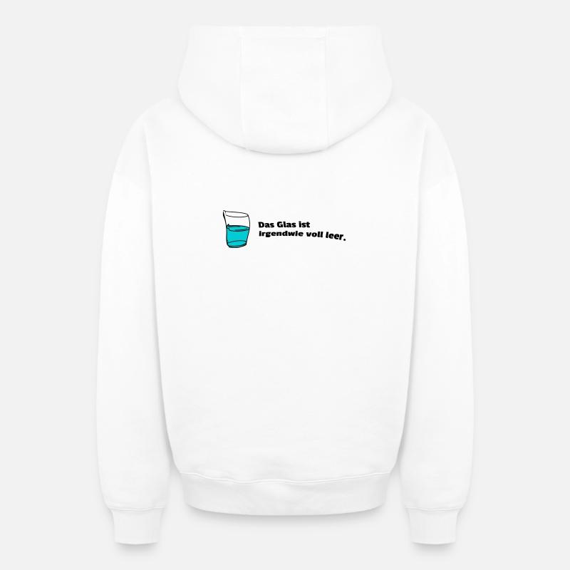 Verre complètement vide - Sweat à capuche unisexe zippé oversize épais SPREAD - blanc