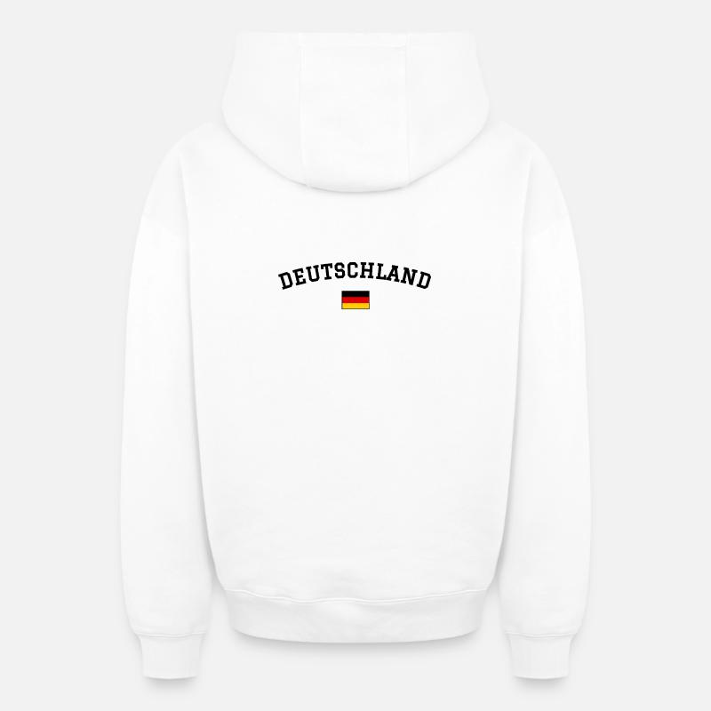 Minimum du drapeau allemand - Sweat à capuche unisexe zippé oversize épais SPREAD - blanc